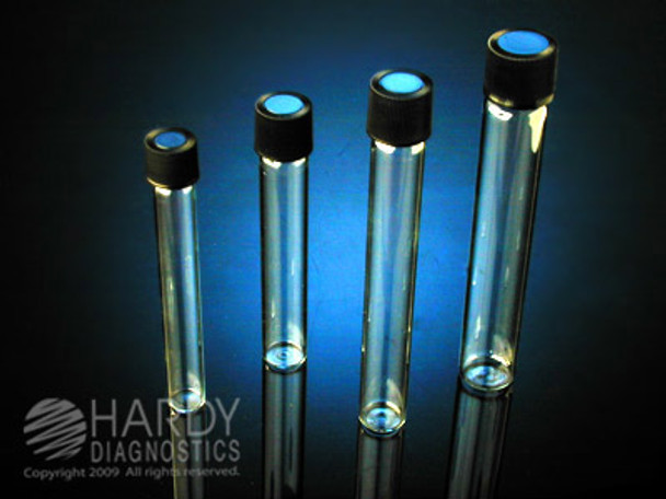 Glass Tubes, with polypropylene screw cap, 16x100mm, 1000 per box, by Comar Glass