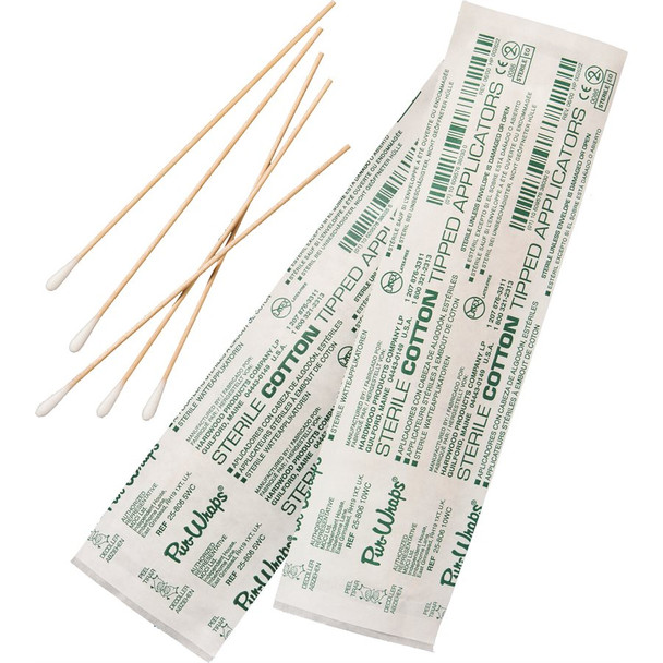Puritan Wood Polyester Tip Applicator, 6in, Sterile, Case of 1000