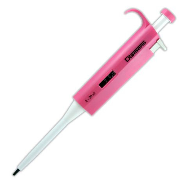 Diamond Adjustable Volume Pipette, 2 - 20uL, Pink