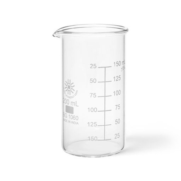 Beakers, Berzelius, Tall Form, Borosilicate Glass, 200 mL Pack of 12