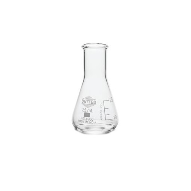 ERLENMEYER FLASK, NARROW MOUTH, BOROSILICATE GLASS, 25 mL Pack of 12