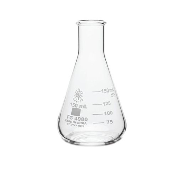 ERLENMEYER FLASK, NARROW MOUTH, BOROSILICATE GLASS, 150 mL Pack of 6