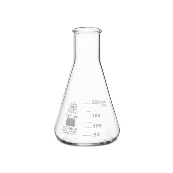 ERLENMEYER FLASK, NARROW MOUTH, BOROSILICATE GLASS, 250 mL Pack of 12