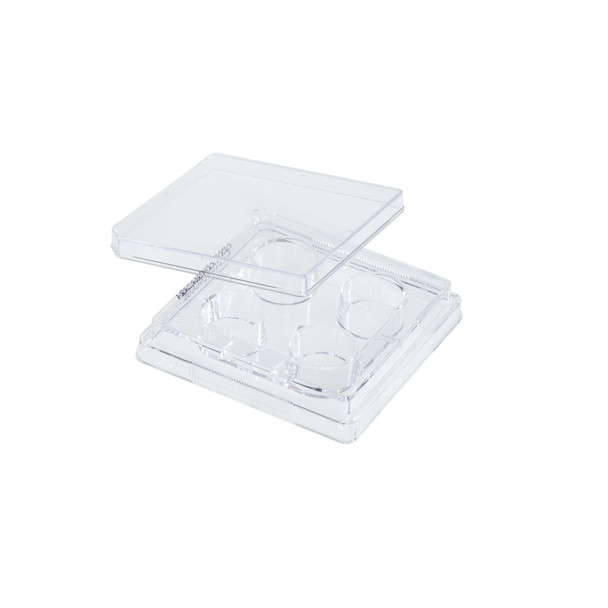 4 Well Non-treated Plate with Lid, Individual, Sterile
