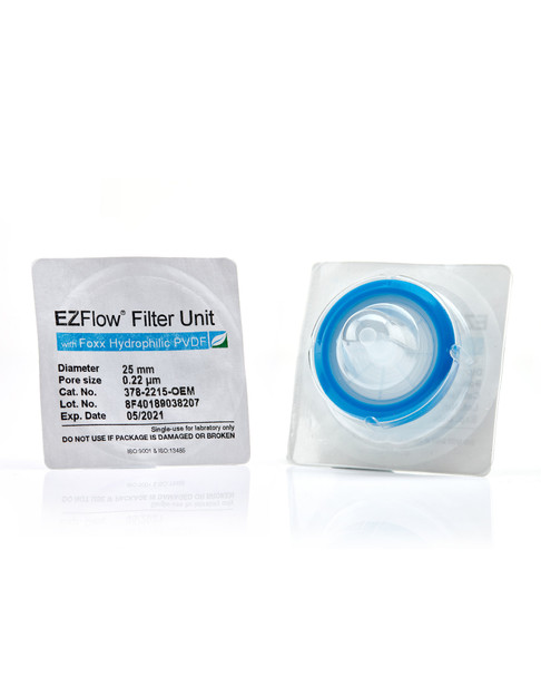 EZFlow  Syringe Filter, 0.22um Hydrophilic PVDF, 25mm, Sterile