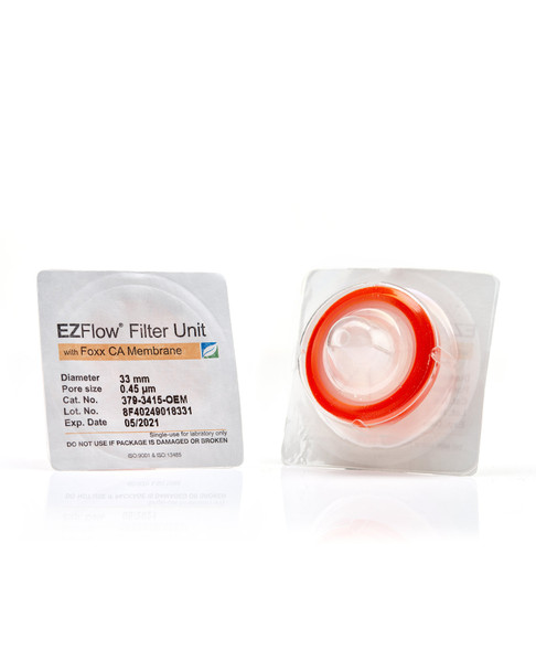 EZFlow Syringe Filter, CA, 0.45um, 33mm, Sterile