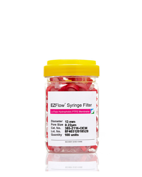 EZFlow  Syringe Filter-Sample Prep, 0.22um Hydrophobic PTFE, 13mm