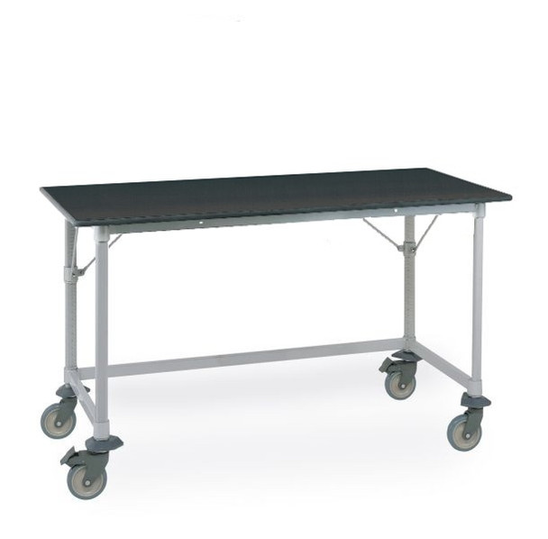 Mobile Lab Table w/Black Phenolic Top & 3-sided Frame, 48"