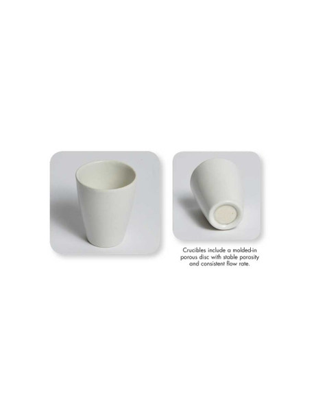 Crucibles, Porous Bottom, Porcelain, 15.0 micron