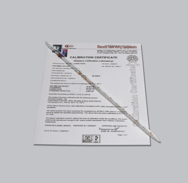 Pipettes, Serological, Class A, Individually Certified, 0.2mL, 5/PK