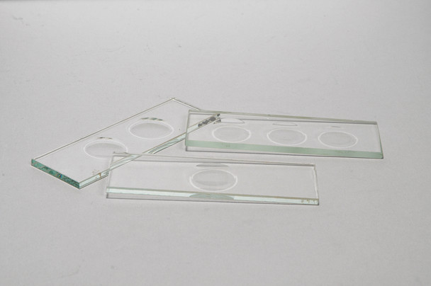 Concavity Slides, Glass, Thick, 2 Concavities, 12/PK