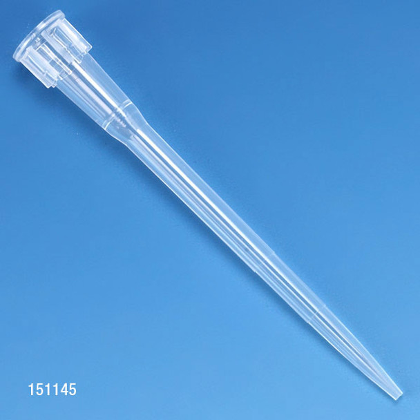 Certified Pipette Tips, 0.1-20uL, Universal Size, Natural, 45mm, Extended Length, 96/rack, 10 Racks/Box, Box of 960