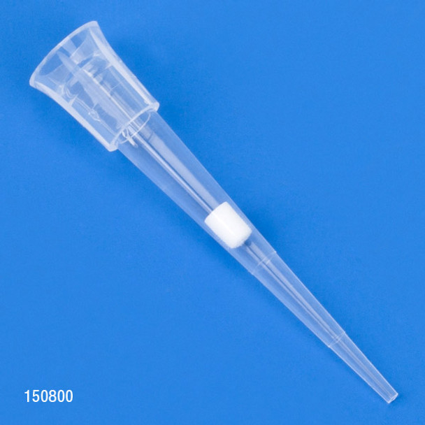 Globe Scientific Filter Pipette Tips, 0.1 - 10uL, Certified, Universal, Low Retention, Graduated, 31mm, Natural, STERILE, 96/Rack, 10 Racks/Box, 960 tips