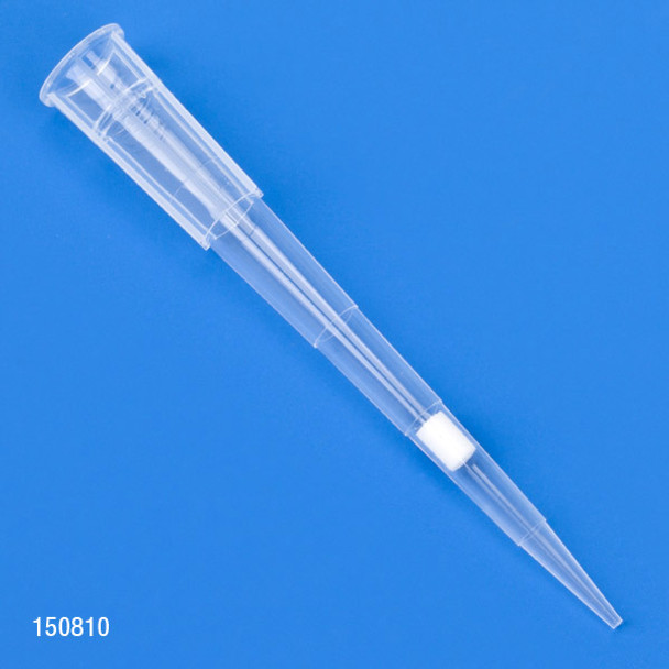 Globe Scientific Filter Pipette Tip, 0.1 - 20uL, Certified, Universal, Low Retention, Graduated, 54mm, Natural, STERILE, 96/Rack, 10 Racks/Box, 960 tips