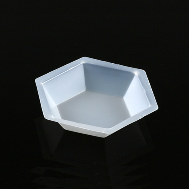 Hexagonal Plastic Anti-Static Weighing Dishes, 50 mL (case of 500)