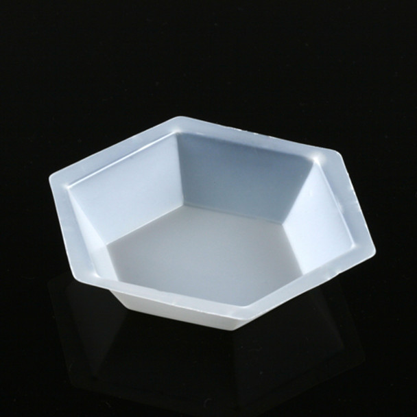 Hexagonal Plastic Anti-Static Weighing Dishes, 200 mL (case of 500)