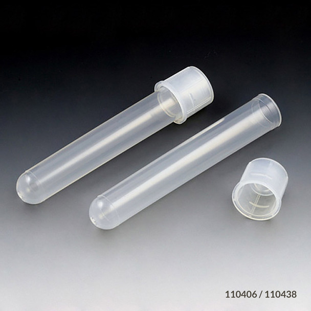 Culture Tubes, 5mL, 12x75mm, PP - With Dual Position Snap Cap - Case of 1000