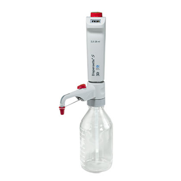 Dispensette S Bottletop Dispenser, Digital w/ recirculation valve, 2.5-25mL