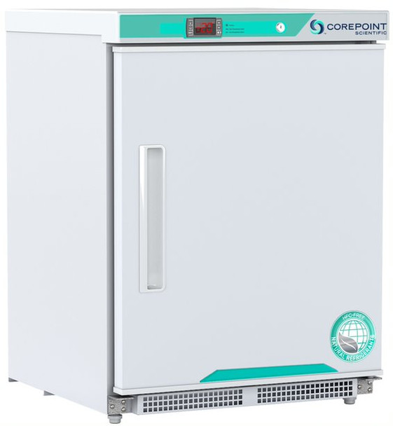 Corepoint Scientific White Diamond Series Undercounter Freezer, Built-In, 4.2 Cu. Ft., Solid Door, ADA