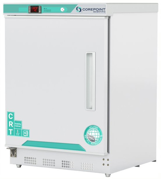 Corepoint Scientific White Diamond Series Controller Room Temperature Cabinet, 4.6 Cu. Ft., Built-In, Solid Door, Left-Hinged