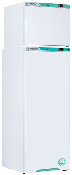 Corepoint Scientific White Diamond Series Refrigerator & Freezer Combination, 12 Cu. Ft. (10.5 Ref./1.7 Freezer), Solid Doors