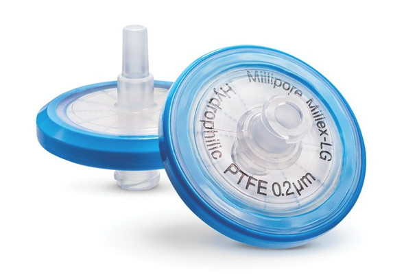 Millex Syringe Filter, Hydrophilic PTFE, Non-sterile, 0.20um pore size, 33 mm diameter, 250pk