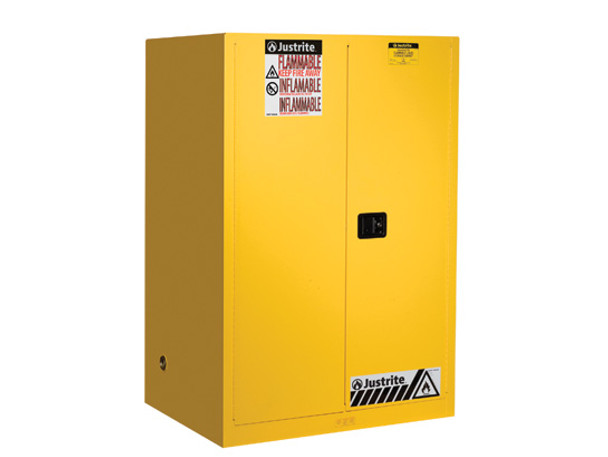 Sure-Grip EX Flammable Safety Cabinet, 90 Gallon, 2 Manual-Close Doors, Yellow