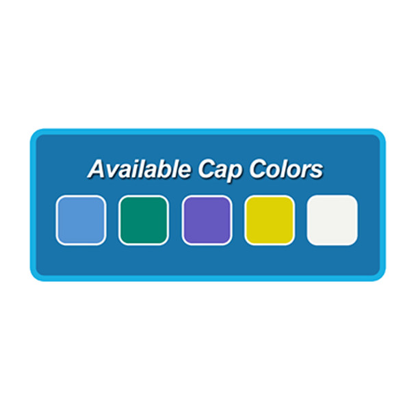 White Replacement Caps for Hybex Media Storage Bottles, GL45, 10pk