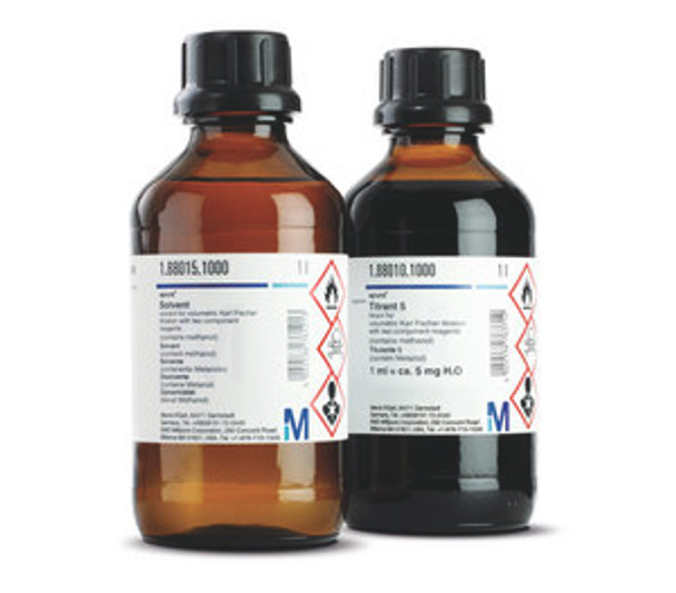Titrant 5 for volumetric Karl Fischer titration with two component reagents 1 ml ca. 5 mg Aquastar (2.5L)