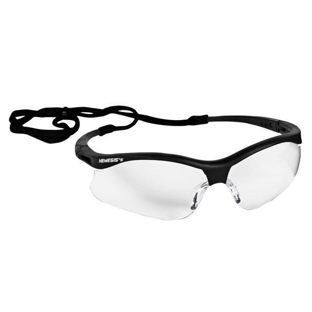 KIMBERLY-CLARK NEMESIS S V30 Safety Glasses, Clear Hard Coat Lens, Black Frame with Black Tips, 12/cs