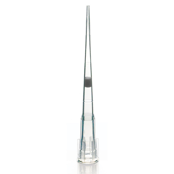 Filter Pipette Tip, 0.1 - 10uL, Certified, Universal, Low Retention, Graduated, 45mm, Extended Length, Natural, STERILE, 96/Rack, 10 Racks/Box, Box of 960