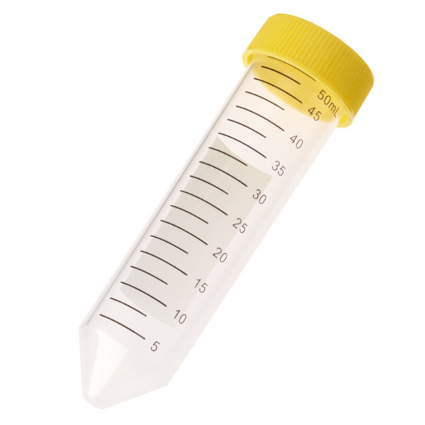 50mL Centrifuge Tube - Yellow Cap - Sterile Bags (Case of 500)