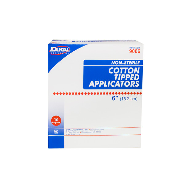 Cotton Tip Applicators 6", Non-Sterile 100/BG, 10 BG/BX, 10 BX/CS