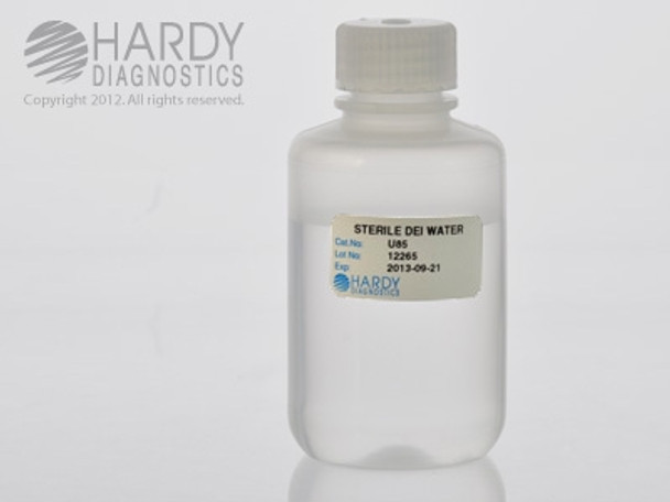 Sterile DeI Water, 100ml HDx, 125ml PP Bottle