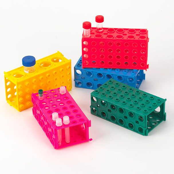 TUFFBLOK Tube Rack, 4-Way, PP, Link Together, Assorted Colors