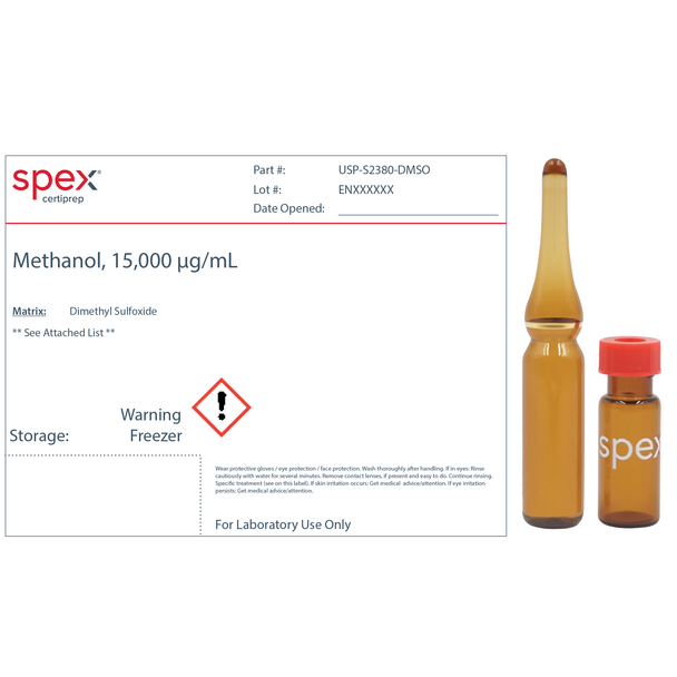 Methanol, 15,000ug/mL, 1mL