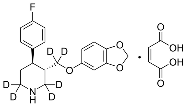 Paroxetine-D6 maleate solution 100 ug/mL in methanol (as free base), ampule of 1 mL, certified reference material, Cerilliant