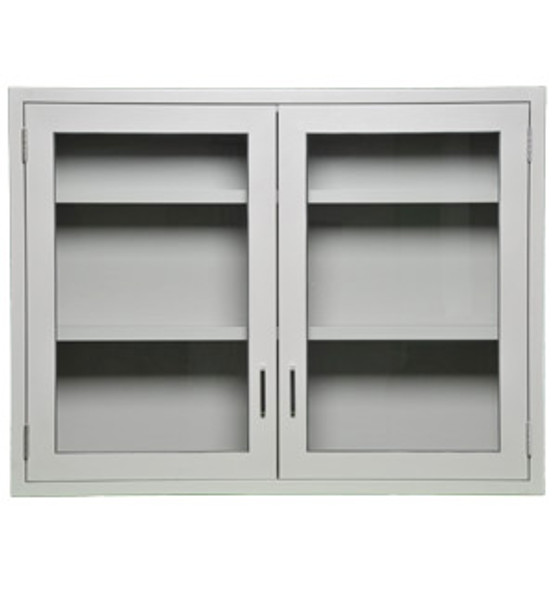  Wall Cabinet with Glass Doors and 2 Adjustable Shelves, Shadow