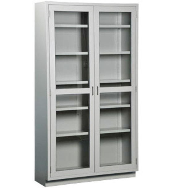  Tall Cabinet with Glass Doors and 5 Adjustable Shelves, Shadow