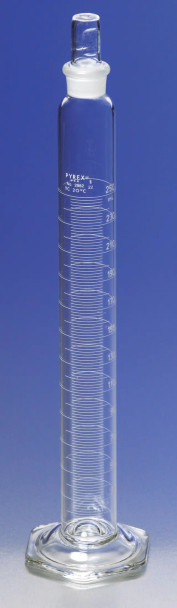 Pyrex graduated cylinders with Pyrex stopper volume 500 mL, 6/EA, Class B