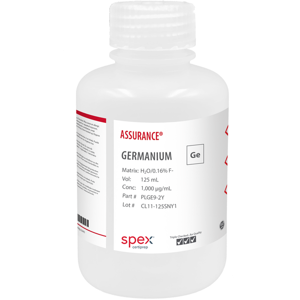 Assurance Grade Germanium, 1,000ug/mL (1,000 ppm) for AA and ICP, 125mL