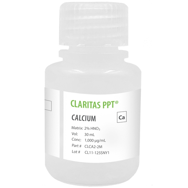 Claritas PPT Grade Calcium, 1,000 ug/mL (1,000 ppm) for ICP-MS, 30 mL