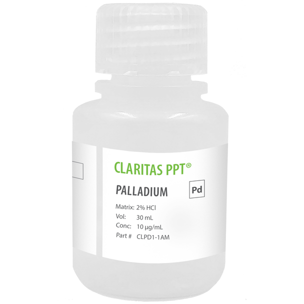 Palladium, 10 ug/mL (10 ppm), for ICP/ICP-MS, 30 mL