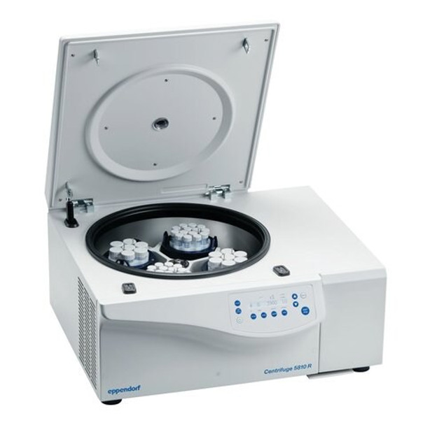 Eppendorf Centrifuge 5810R, refrigerated, with rotor A-4-81 with adapters for 15/50 mL conical tubes, keypad, AC/DC input 120 V, 60 Hz, US 3-pin plug (US)