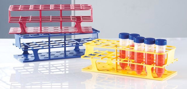 OneRack Test Tube Rack, Full, polyoxymethylene (fiberglass reinforced), size 72 wells, well diam. 16 mm, blue