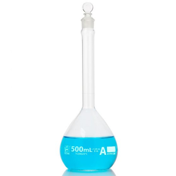 Flask, Volumetric , Globe Glass, 5mL, Class A, To Contain (TC), ASTM E288, 6/Box