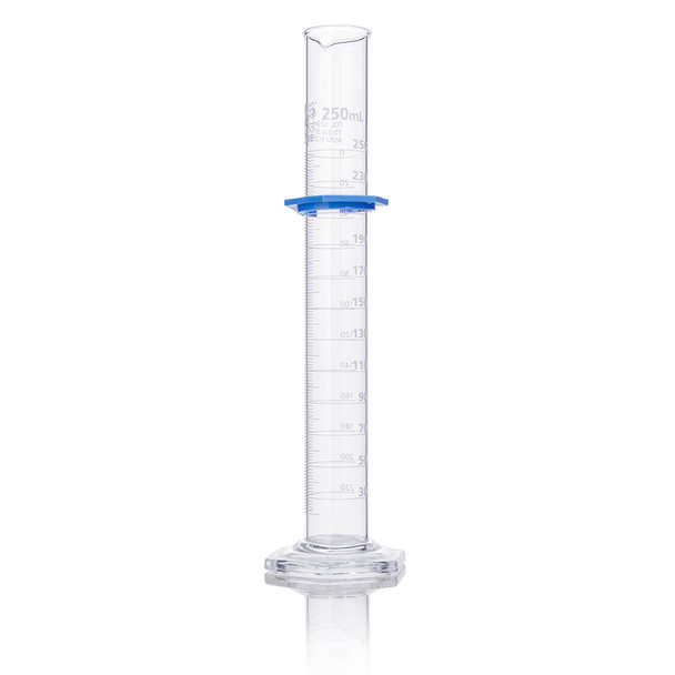 Cylinder, Graduated, Globe Glass, 25mL, Class B, To Deliver (TD), Dual Grads, ASTM E1272, 4/Box