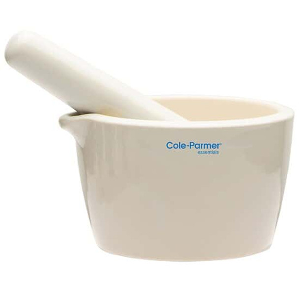 Cole-Parmer Essentials Mortar and Pestle Set, porcelain, 400 mL