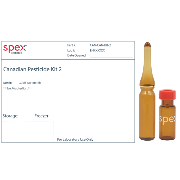 Canadian Pesticide Kit Containing All 6 Mixes (1A, 2A, 4A, 5A, 6A, 7, LCS-2650-100) in LC/MS Acetonitrile, 1 mL