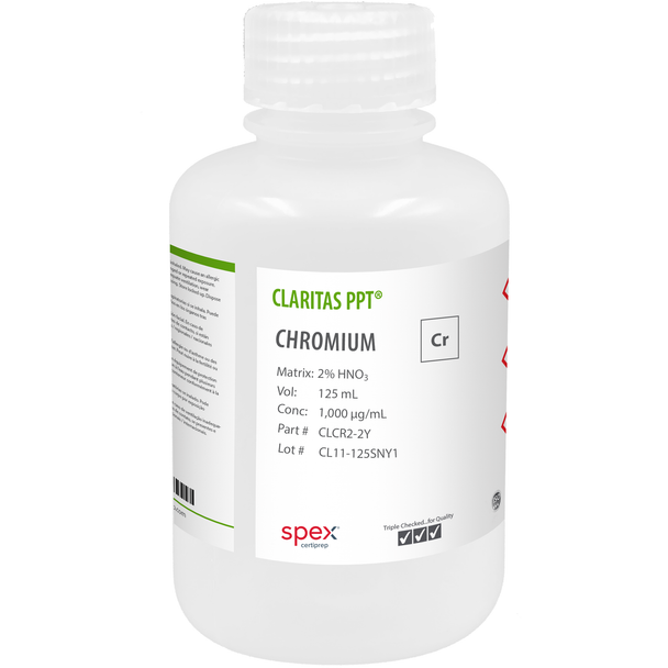 Claritas PPT Grade Chromium, 1,000 ug/mL (1,000 ppm) for ICP-MS  HNO3, 125 mL